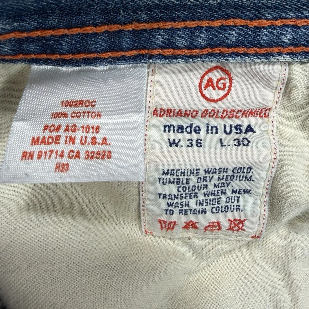 VTG AG The Trip Wide Leg Jeans Men's 36x30 USA Made Y2K Streetwear Grunge Skater